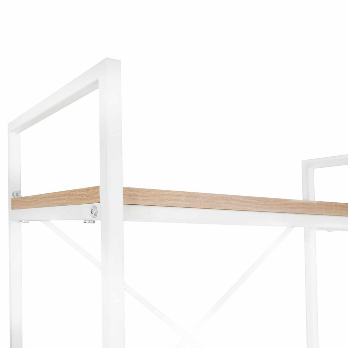 ID MARKET Etagère 5 niveaux DETROIT 170cm design industriel bois et métal blanc
