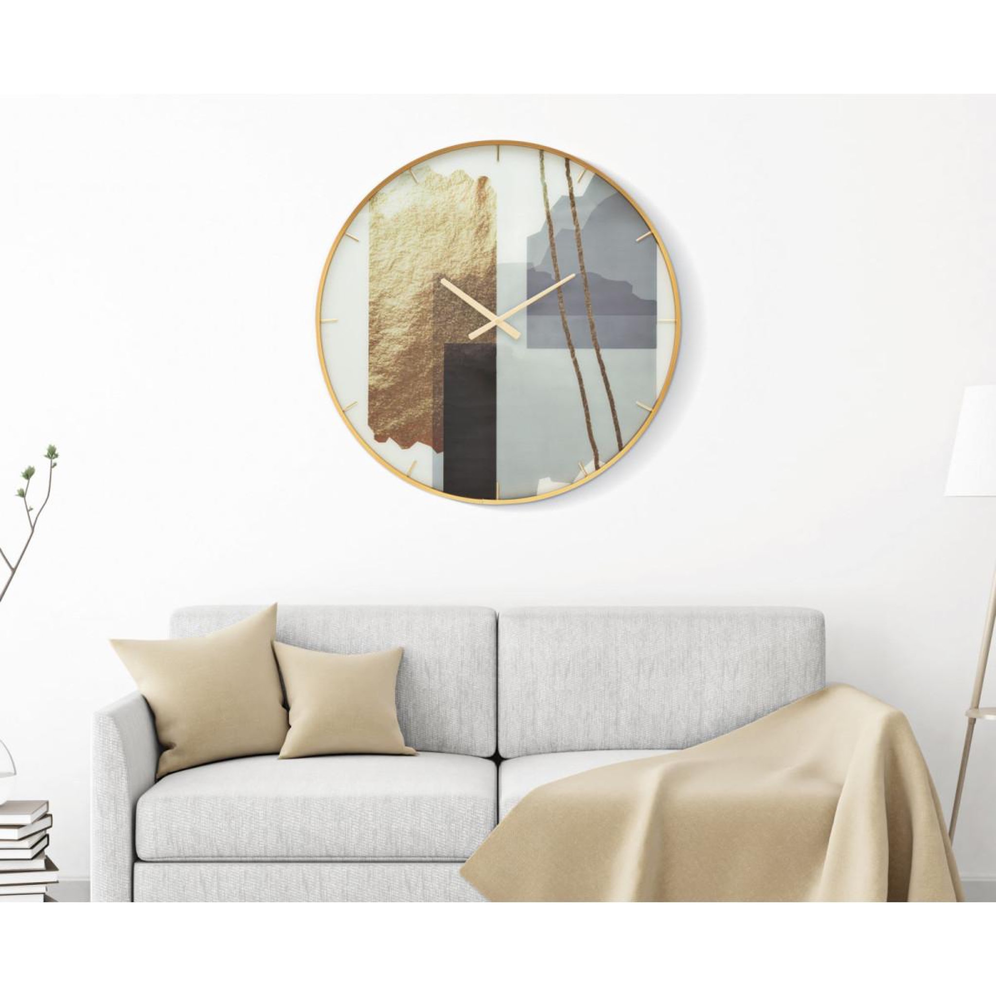 Voir la diapositive 5 : Paris Prix Horloge murale en verre  motifs  80cm multicolore