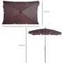 Voir la diapositive 3 : OUTSUNNY Parasol rectangulaire inclinable alu acier polyester haute densité diamètre 2 m chocolat