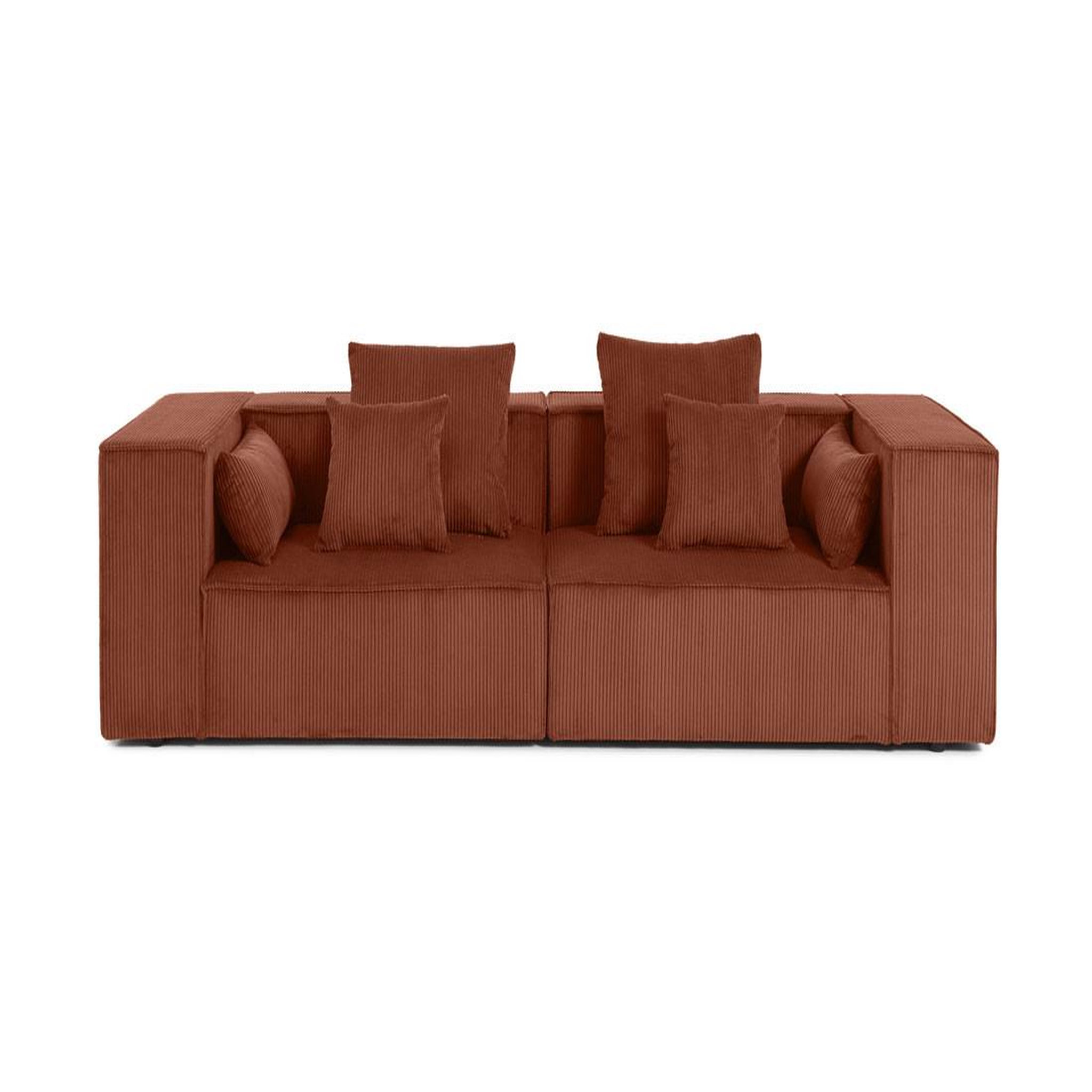 Voir la diapositive 1 : BEST MOBILIER Colombine - canapé modulable droit - 2 places - en velours côtelé