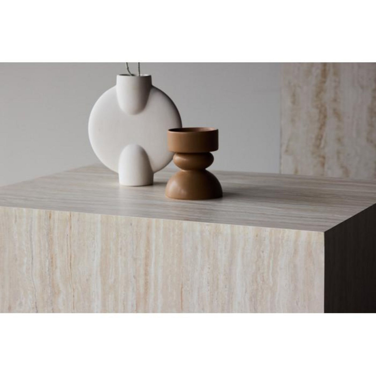 Paris Prix Table Basse Effet Travertin  York  80cm Beige