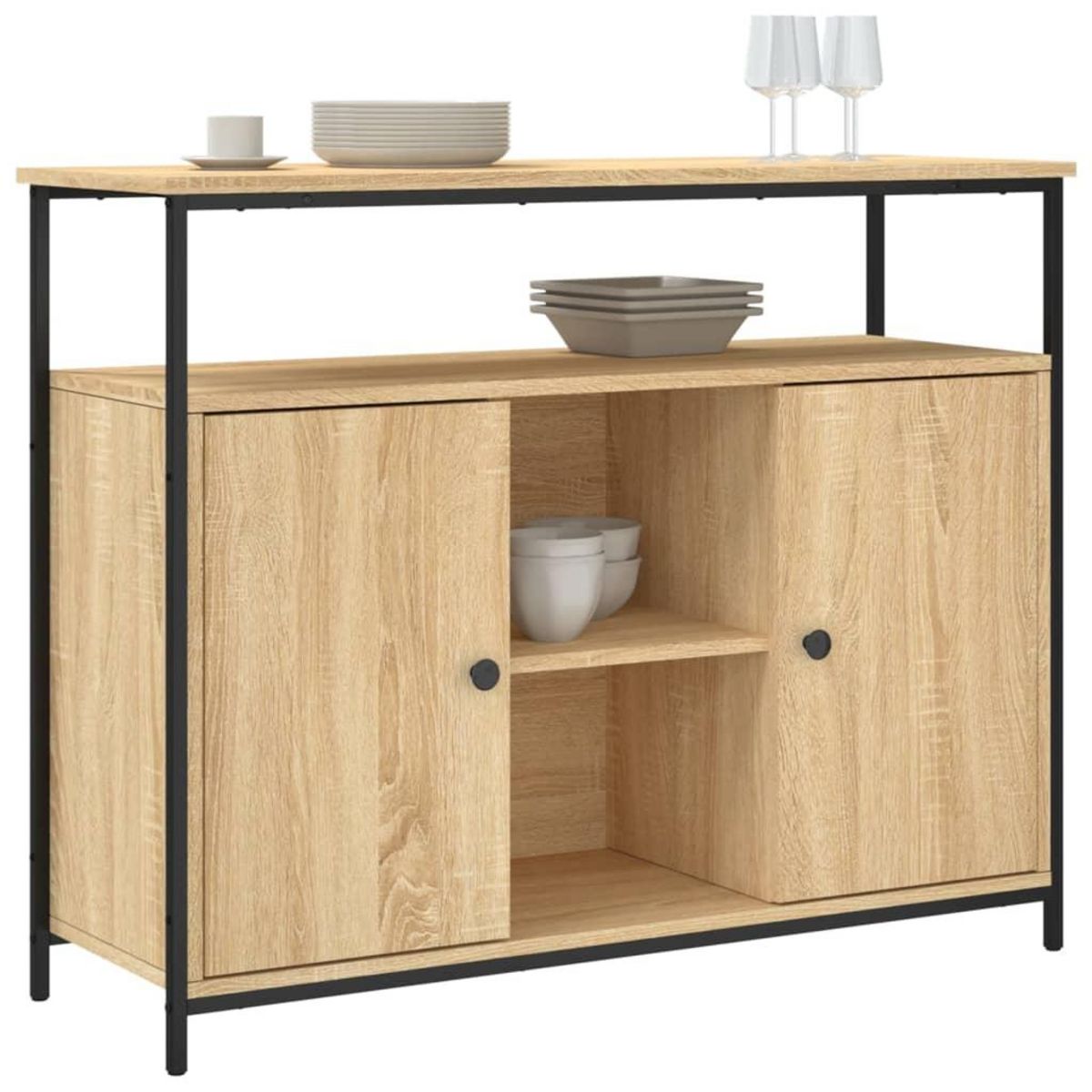 VIDAXL Buffet chene sonoma 100x35x80 cm bois d'ingenierie