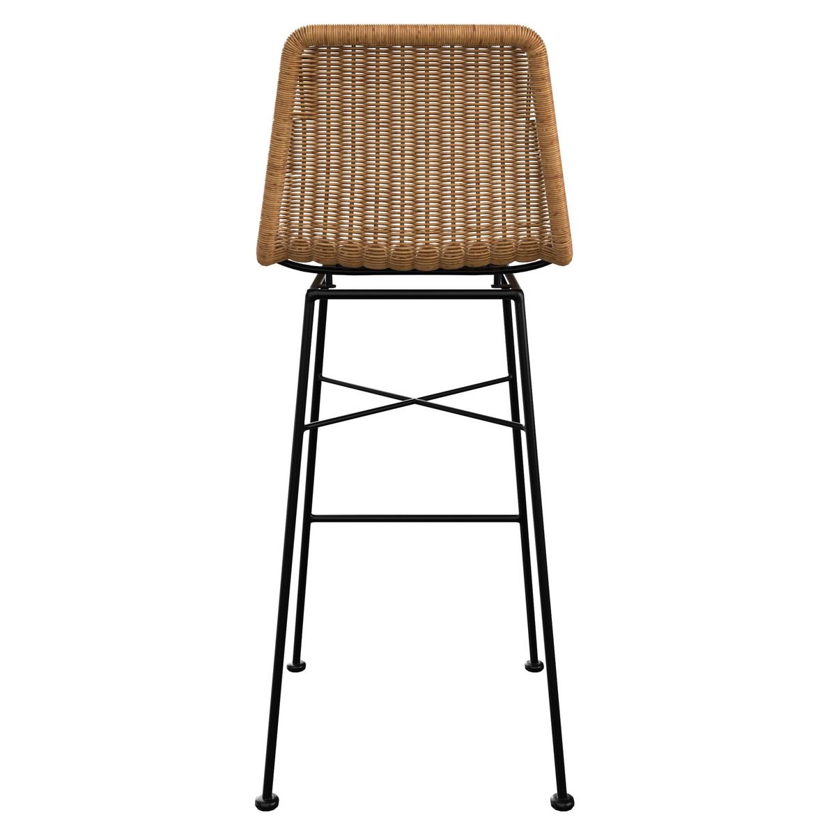 Rendez vous déco Lot de 2 chaises de bar 76 cm en résine tressée marron - Mandya