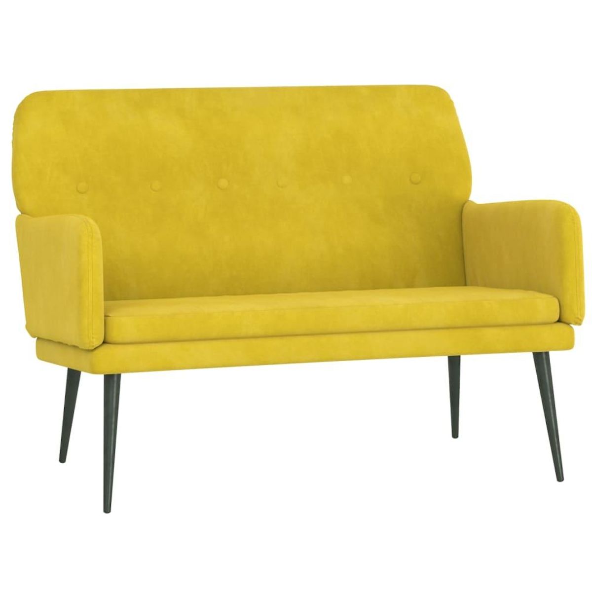 VIDAXL Banc Jaune 108x79x79 cm Velours
