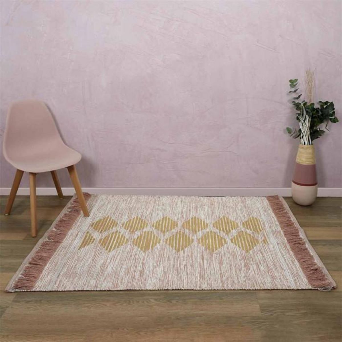 Paris Prix Tapis de Salon  Imprimé  120x170cm Nude & Or