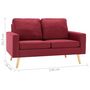 Voir la diapositive 6 : VIDAXL Ensemble de canapes 2 pcs Tissu Rouge bordeaux
