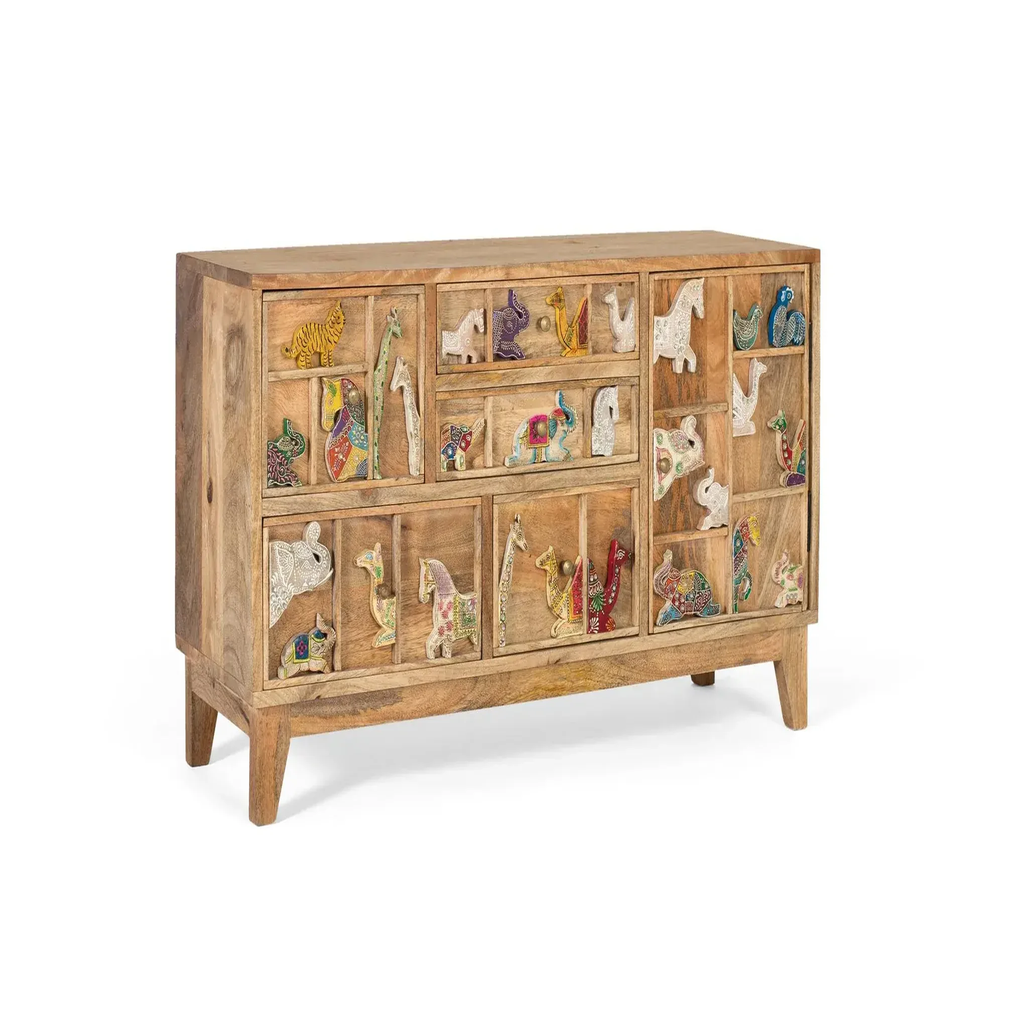 Voir la diapositive 2 : GINER Y COLOMER SL Commode en bois de manguier 100 cm style rustique vintage