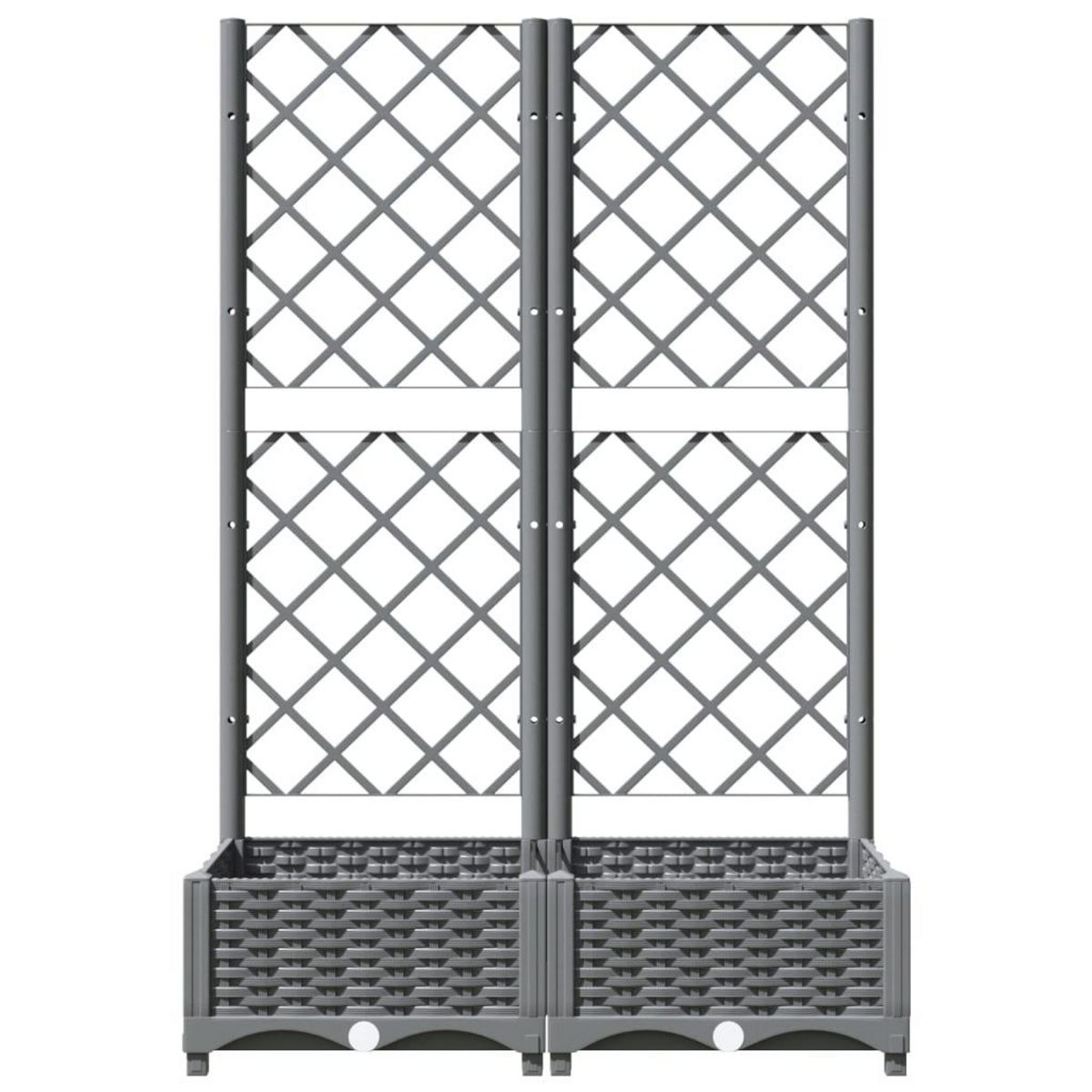 VIDAXL Jardiniere avec treillis Gris clair 80x40x121,5 cm PP