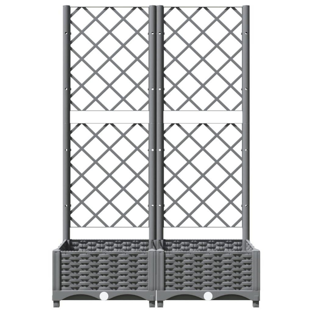 VIDAXL Jardiniere avec treillis Gris clair 80x40x121,5 cm PP