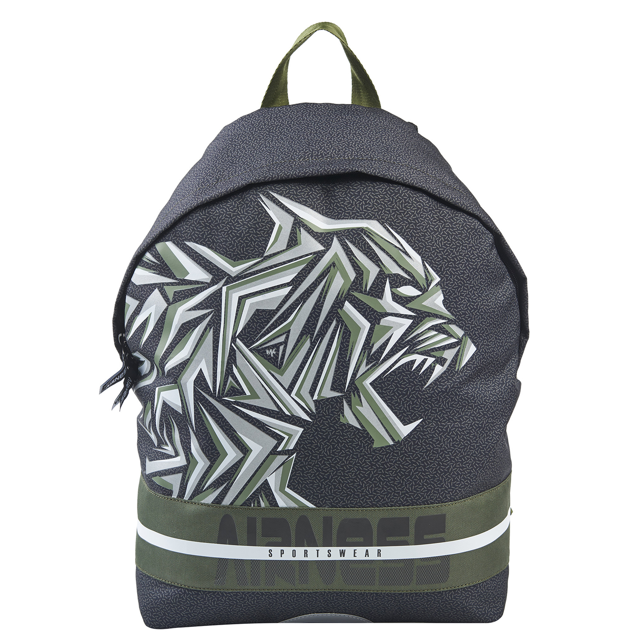 Voir la diapositive 1 : AIRNESS Sac à dos 1 compartiment kaki et noir