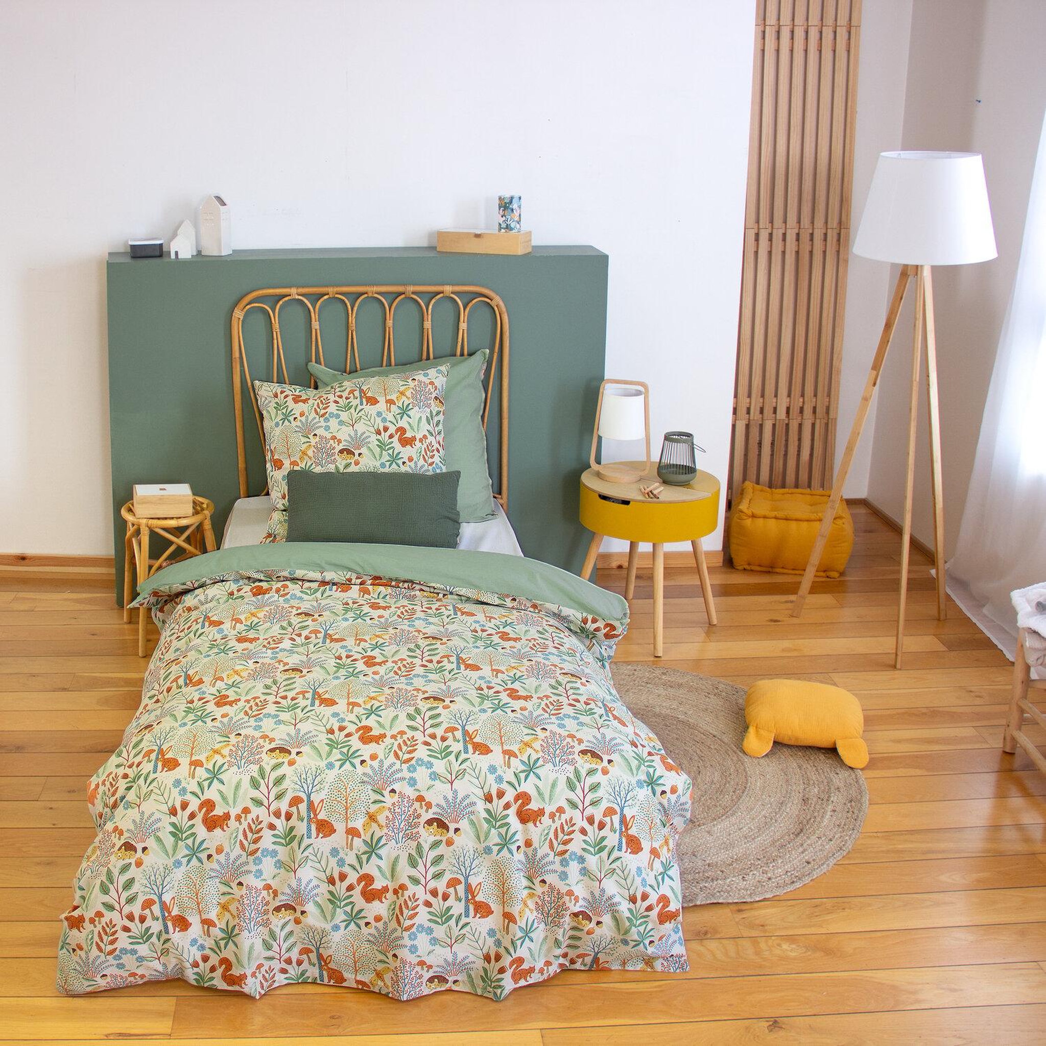 Voir la diapositive 2 : Home collection Parure housse de couette 2pcs 140x200 100% coton 57 fils - pierrot