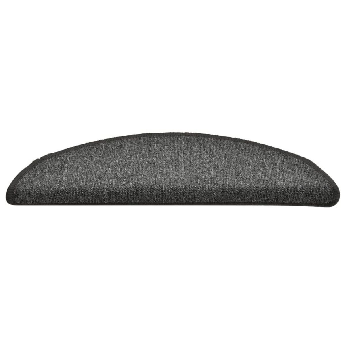 VIDAXL Tapis de marches d'escalier 15 pcs Gris fonce 56x17x3 cm