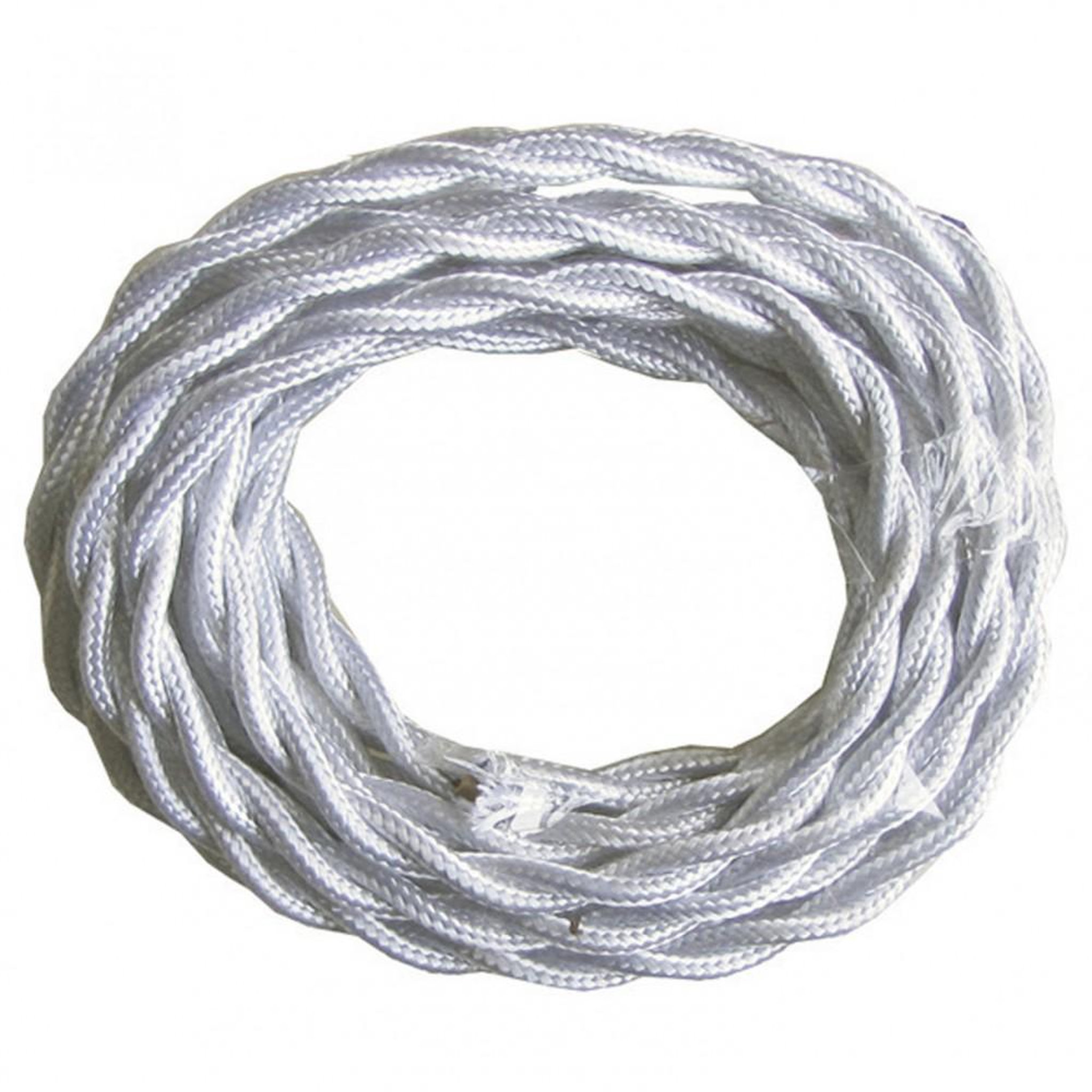 CENTRALE BRICO Fil torsadé tibelec, tissu, blanc