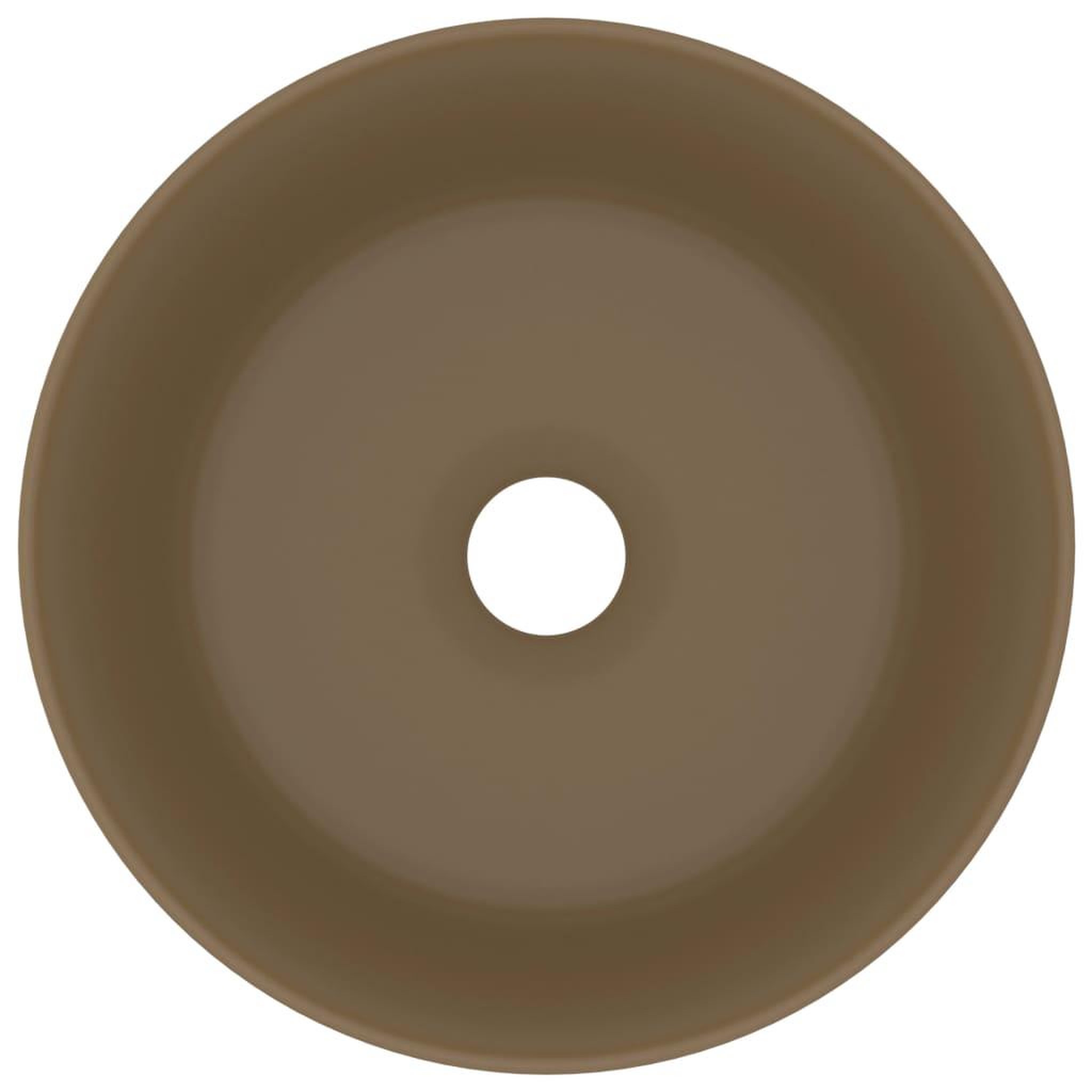 Voir la diapositive 3 : VIDAXL Lavabo rond de luxe Creme mat 40x15 cm Ceramique