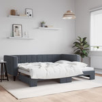 VIDAXL Lit de jour avec gigogne sans matelas gris fonce 90x200 cm