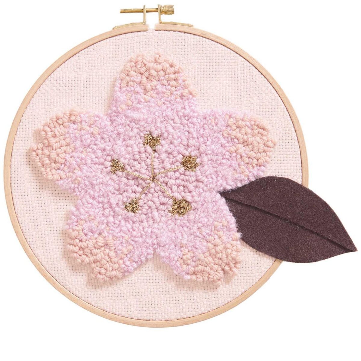 RICO DESIGN Coffret punch needle fleur de cerisier Ø 21,5 cm