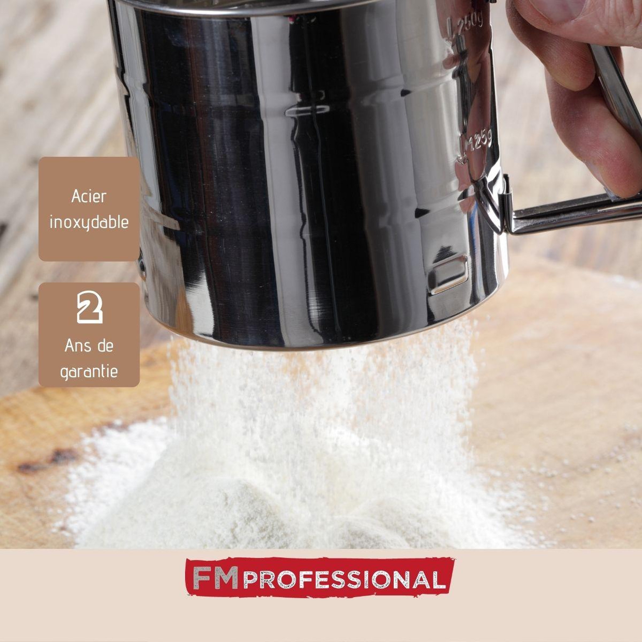 Voir la diapositive 4 : FM PROFESSIONAL Tamis de farine en inox 10 cm fm professional
