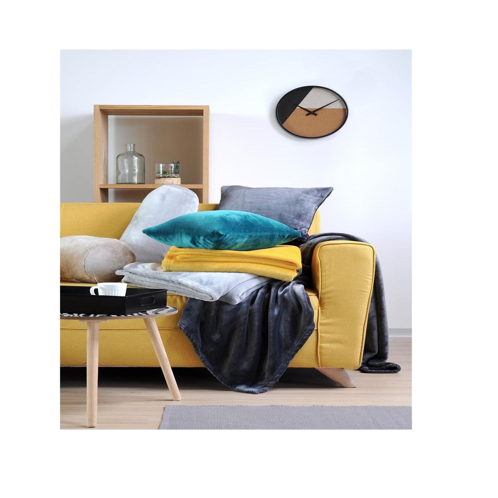 Voir la diapositive 3 : Eden Plaid uni doudou design et moderne