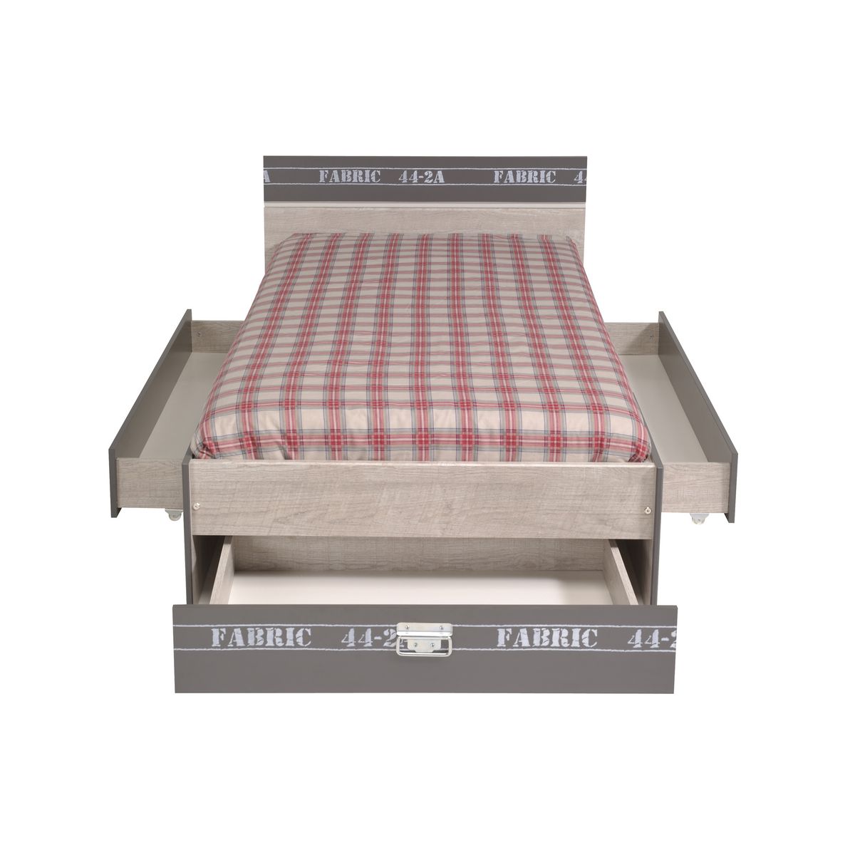 Lot de 2 tiroirs pour lit style industriel 90x190cm  LOFTY