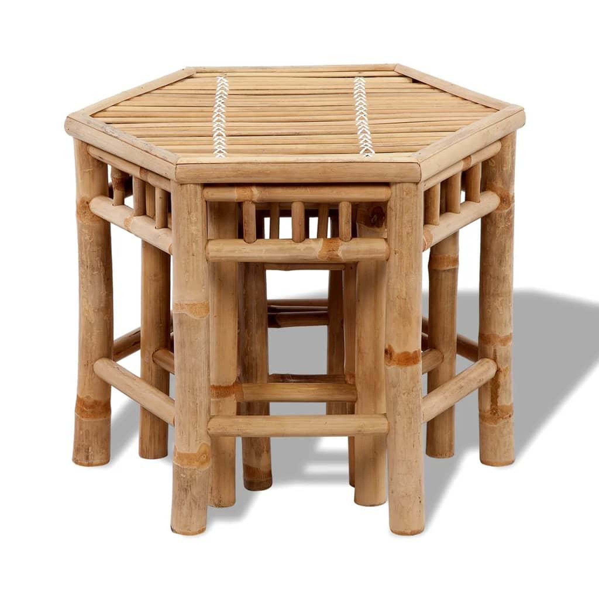 Voir la diapositive 2 : VIDAXL Tabourets de jardin lot de 3 bambou