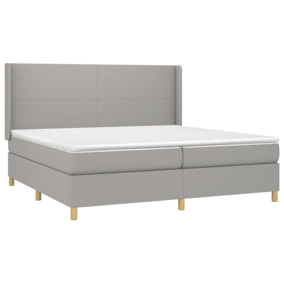 VIDAXL Sommier a lattes de lit avec matelas Gris clair 200x200cm Tissu