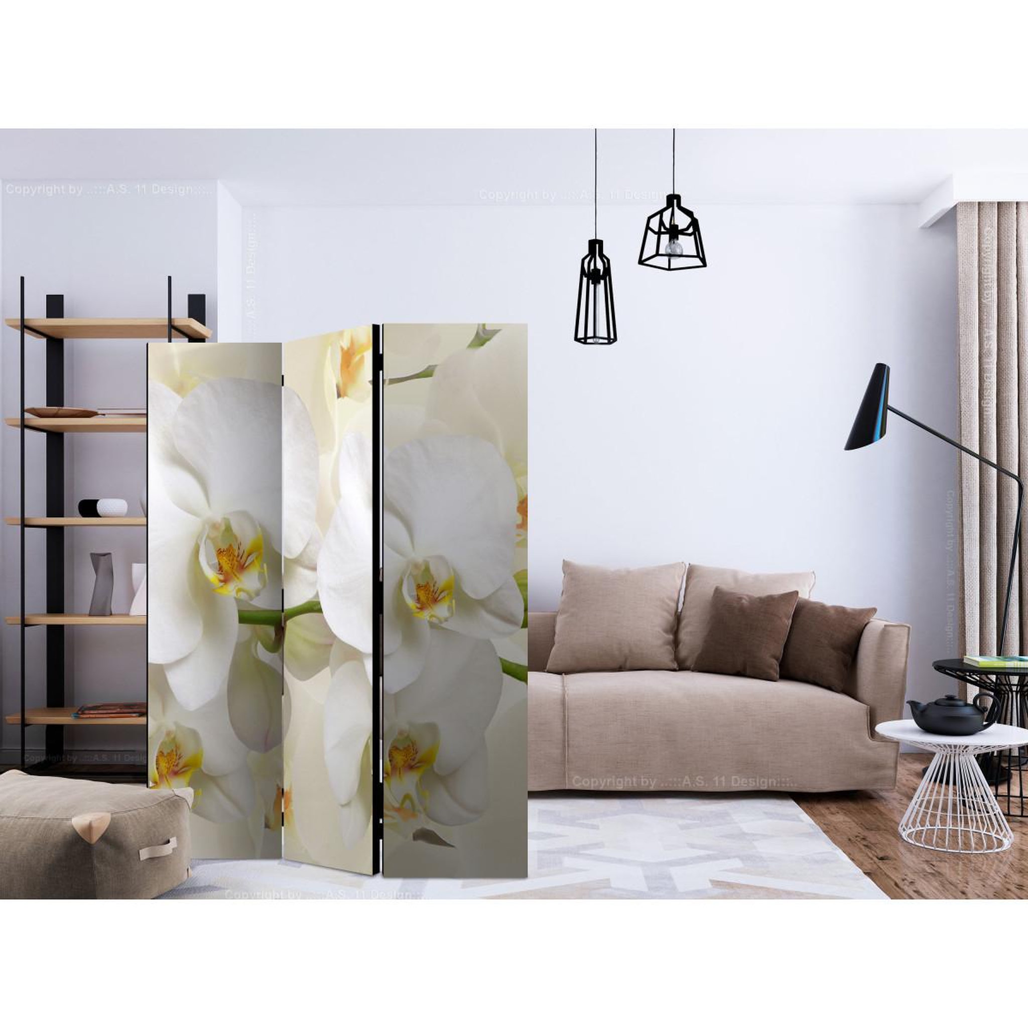 Voir la diapositive 2 : Paris Prix Paravent 3 volets  orchid branch  135x172cm