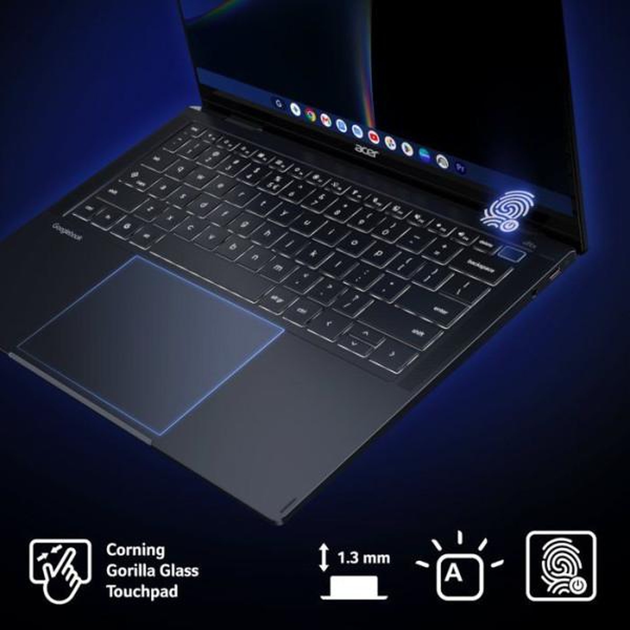 Voir la diapositive 5 : ACER Ordinateur Portable ACER Googlebook 14 : Googlebook OS - 14 WQXGA+ OLED Tactile - Intel Core Ultra 5 325 - RAM 16Go - 256Go SSD