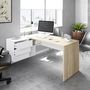 Voir la diapositive 5 : Bureau d'angle réversible droit ou gauche avec caisson 3 tiroirs L145cm OFFICIO