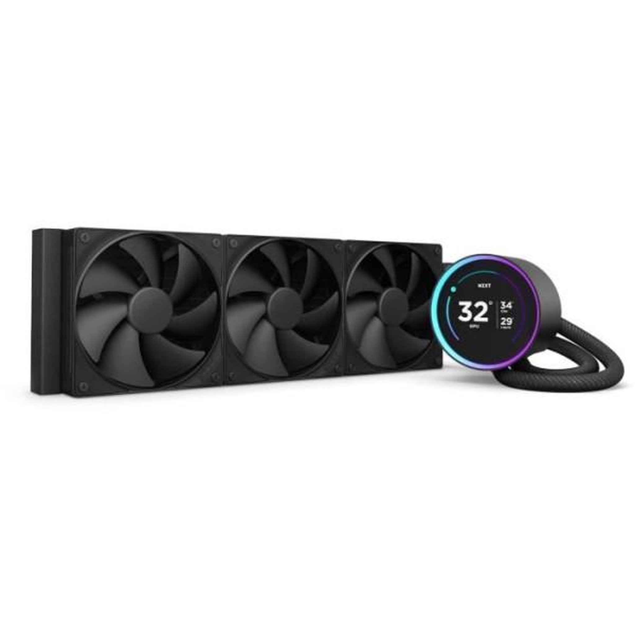 Voir la diapositive 4 : NZXT Watercooling - nzxt - rl-kr36e-b2 - kraken elite 360 rgb - écran lcd ips 2.72 - ventilateurs rgb - noir