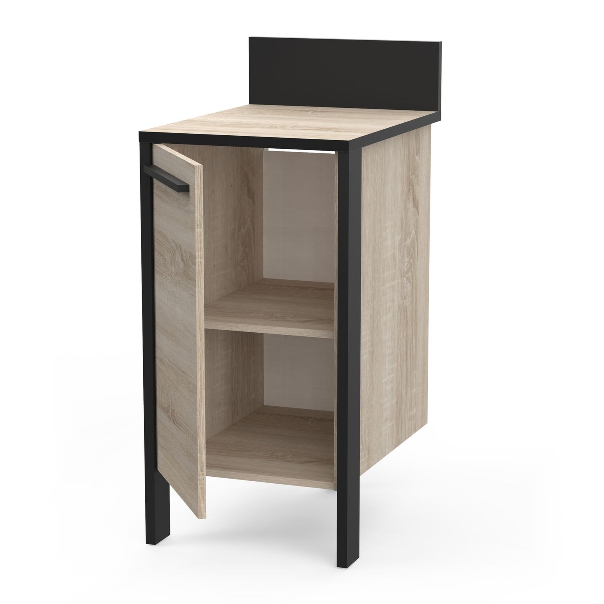 Voir la diapositive 3 : Meuble de cuisine bas 1 porte style industriel L44cm BRICKHOUSE
