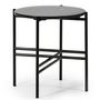 Voir la diapositive 1 : VS VENTA-STOCK Table auxiliaire Bombay avec Plateau en Marbre Noir et Pieds métalliques en Noir Mat