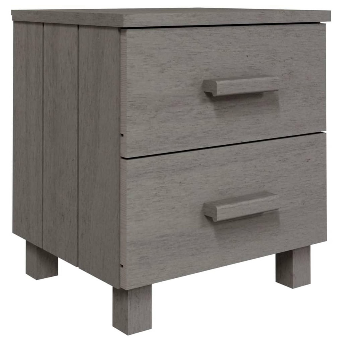 VIDAXL Table de chevet HAMAR Gris clair 40x35x44,5 cm Bois pin massif