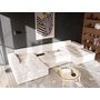 Voir la diapositive 2 : BEST MOBILIER Bastian - canapé panoramique en u 7 places convertible avec coffre en velours texturé
