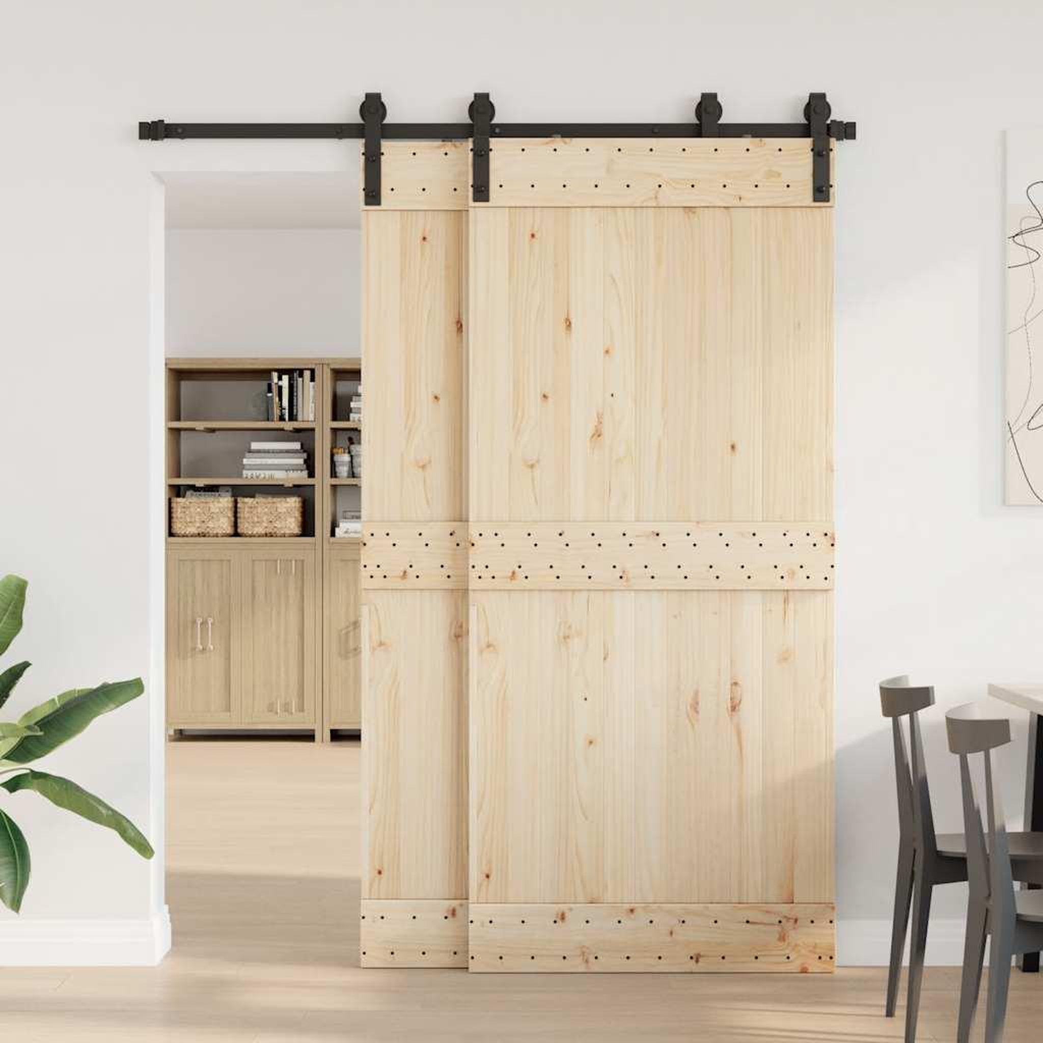 Voir la diapositive 3 : VIDAXL Kit de quincaillerie de porte coulissante 183 cm Acier Noir