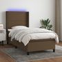 Voir la diapositive 1 : VIDAXL Sommier a lattes de lit matelas LED Marron fonce 80x200cm Tissu