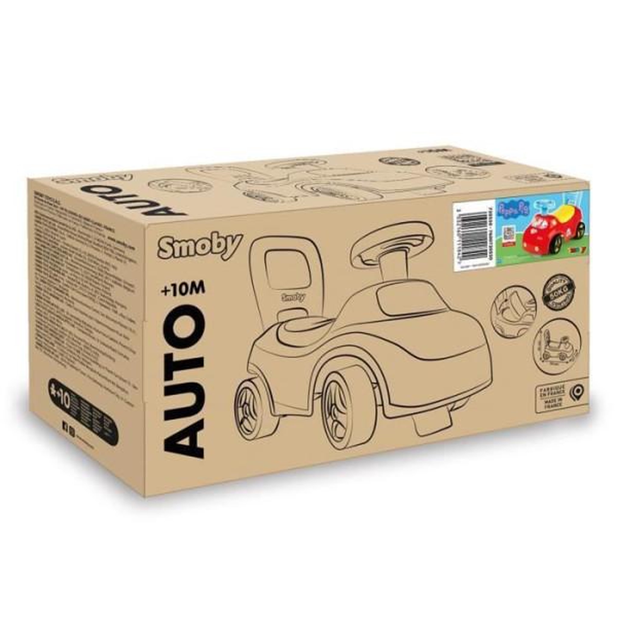 Voir la diapositive 6 : SMOBY Smoby - Porteur auto enfant 2 en 1 - Peppa Pig - Coffre sous la selle + klaxon - Des 10 mois - Fabrication française