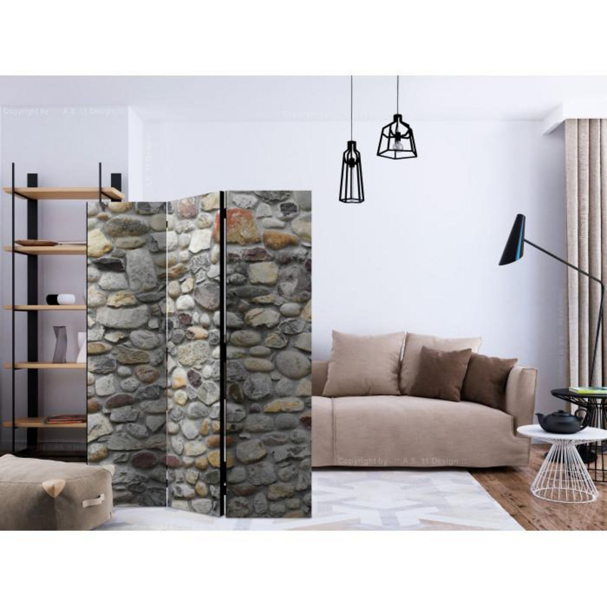 Paris Prix Paravent 3 Volets  Stony Road  135x172cm