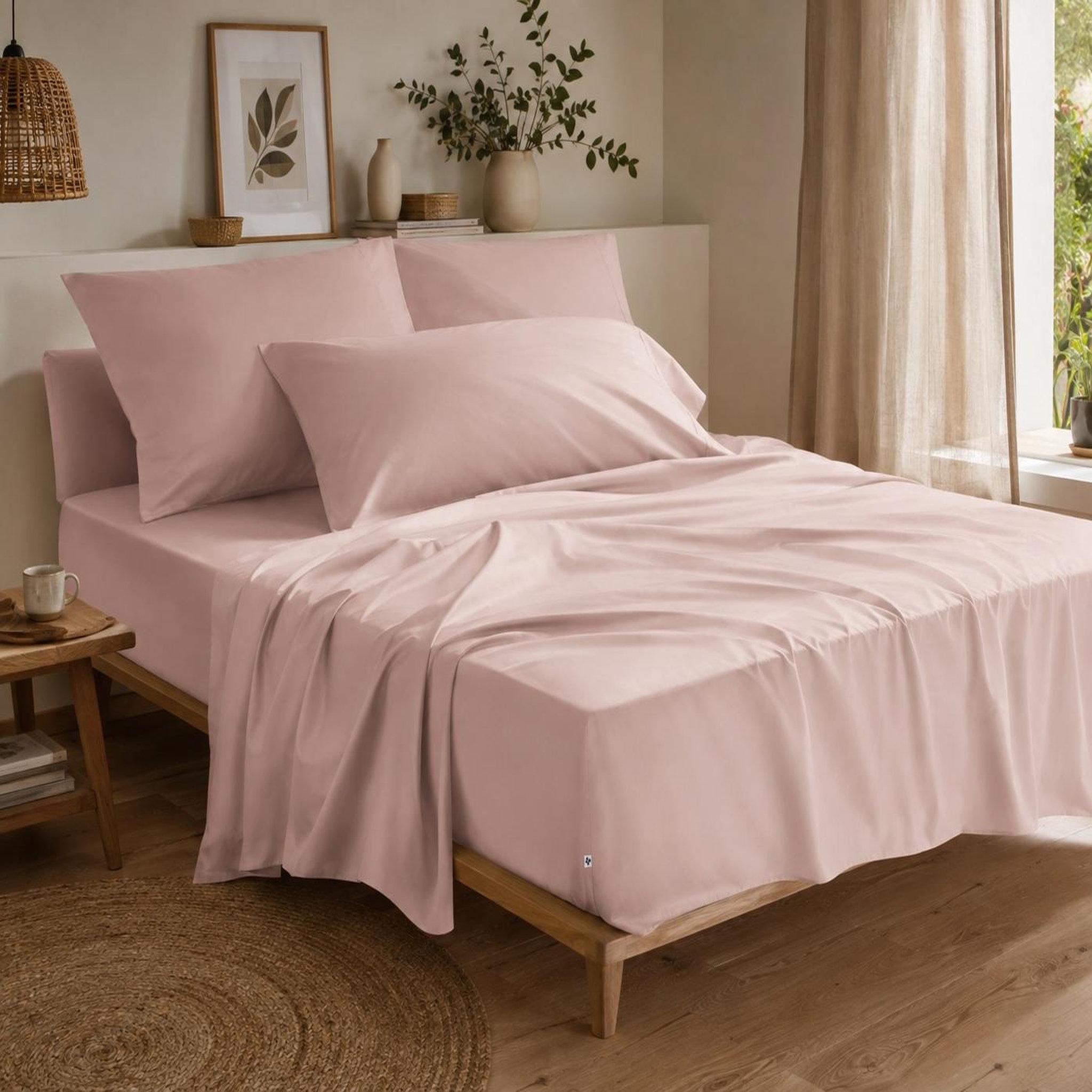 Voir la diapositive 2 : Eden Drap housse double gaze de coton gaïa