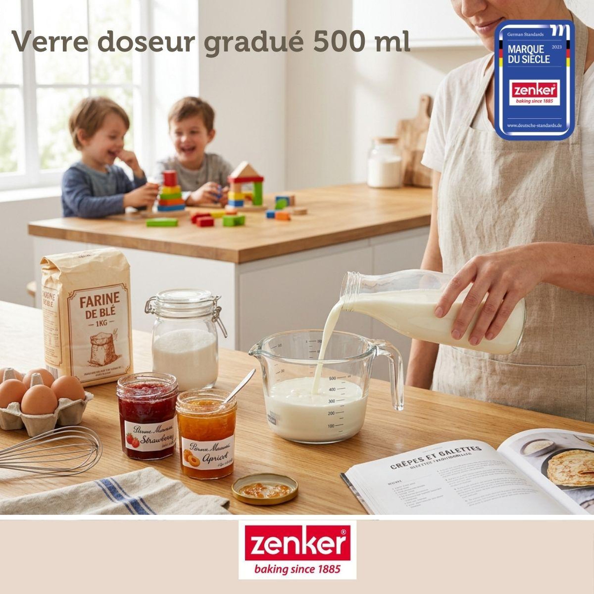 Voir la diapositive 2 : ZENKER Verre mesureur en verre 500 ml zenker