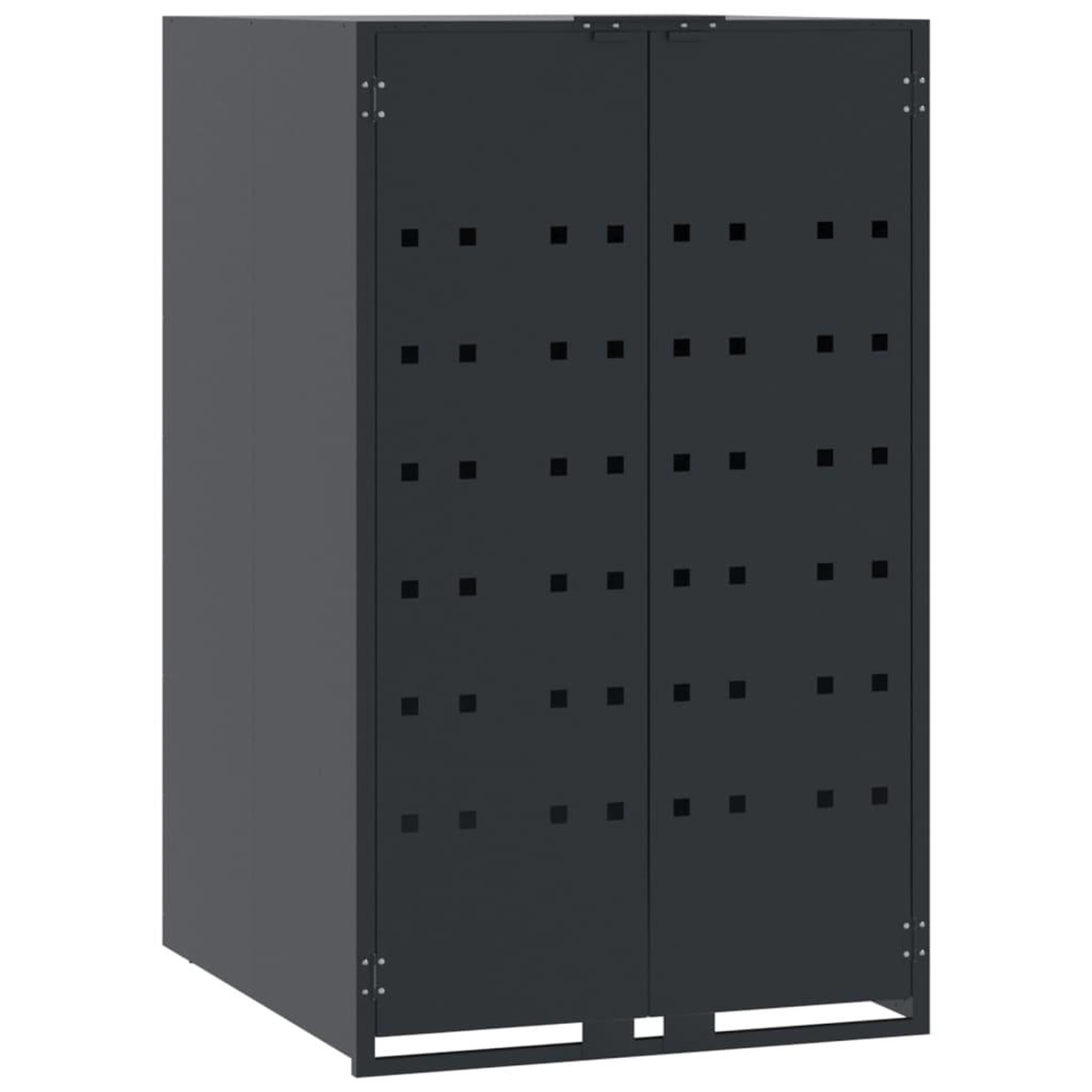 Voir la diapositive 4 : VIDAXL Rangement a roulettes pour poubelles pour 6 bacs anthracite