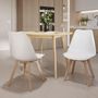 Voir la diapositive 2 : Rendez vous déco Lot de 2 chaises blanches et pieds bois - Skandi
