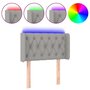 Voir la diapositive 2 : VIDAXL Tete de lit a LED Gris clair 83x16x78/88 cm Tissu
