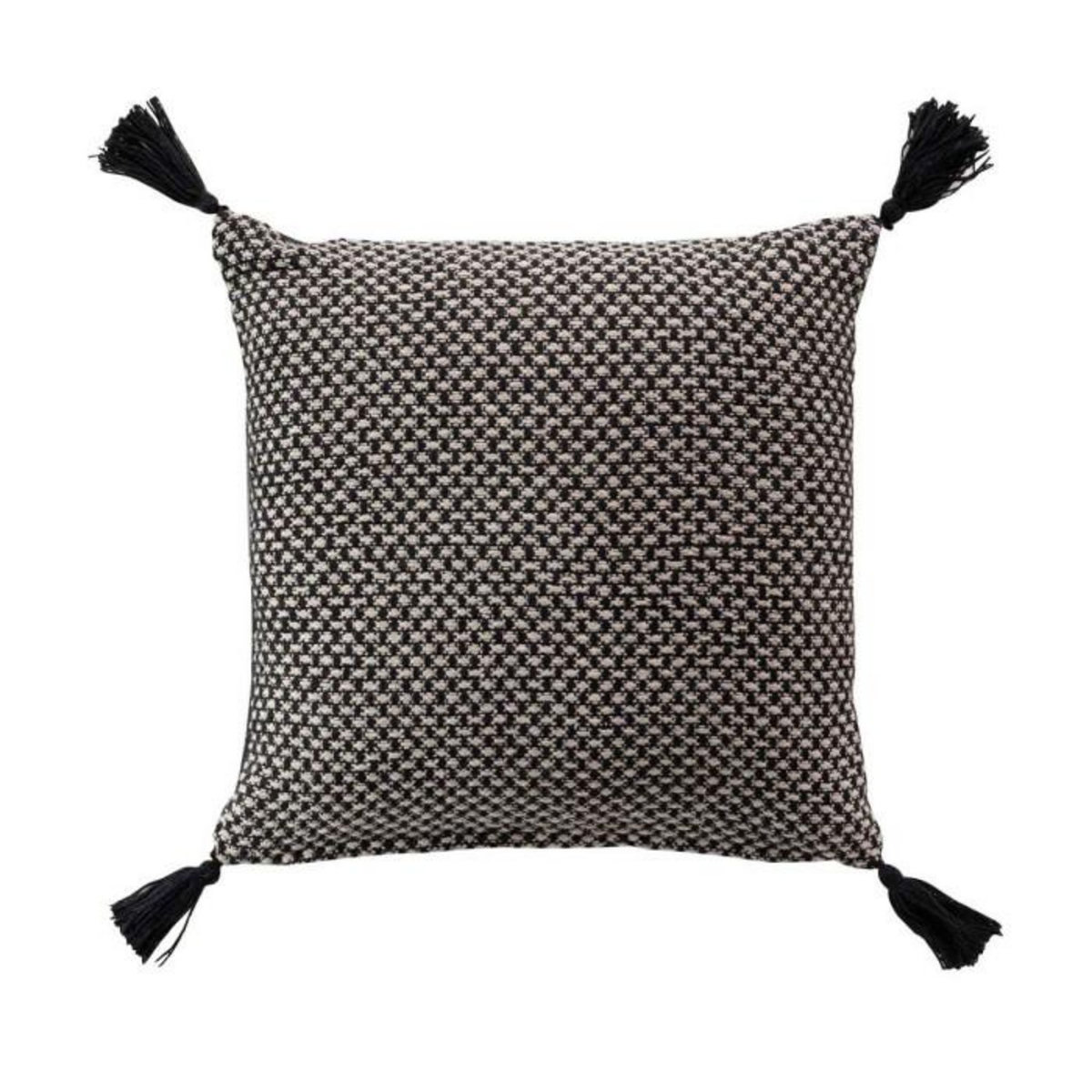 Paris Prix Coussin Déco à Pompons  Jennie  40x40cm Noir