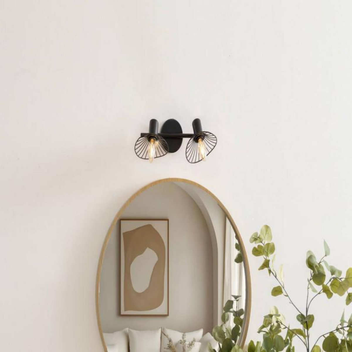 ATMOSPHERA Plafonnier 2 Lampes Orientables en Métal  Adelia  28cm Noir