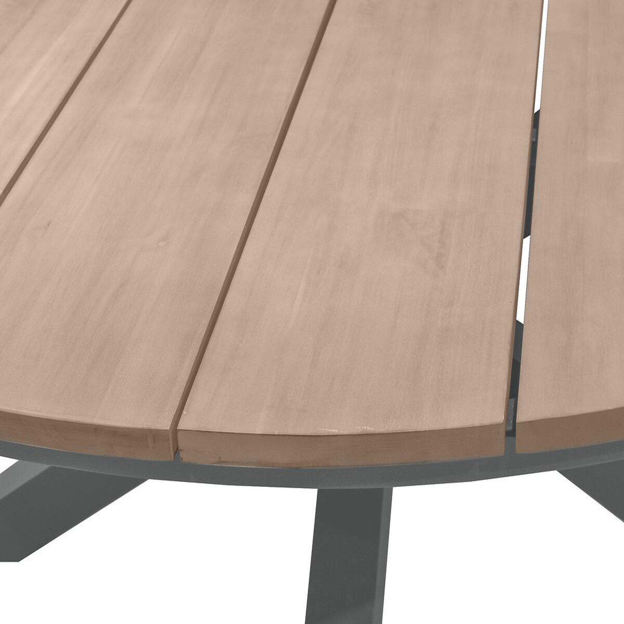 Voir la diapositive 3 : HESPERIDE Table de jardin ronde alu/acacia oriengo graphite - 8 places - hespéride