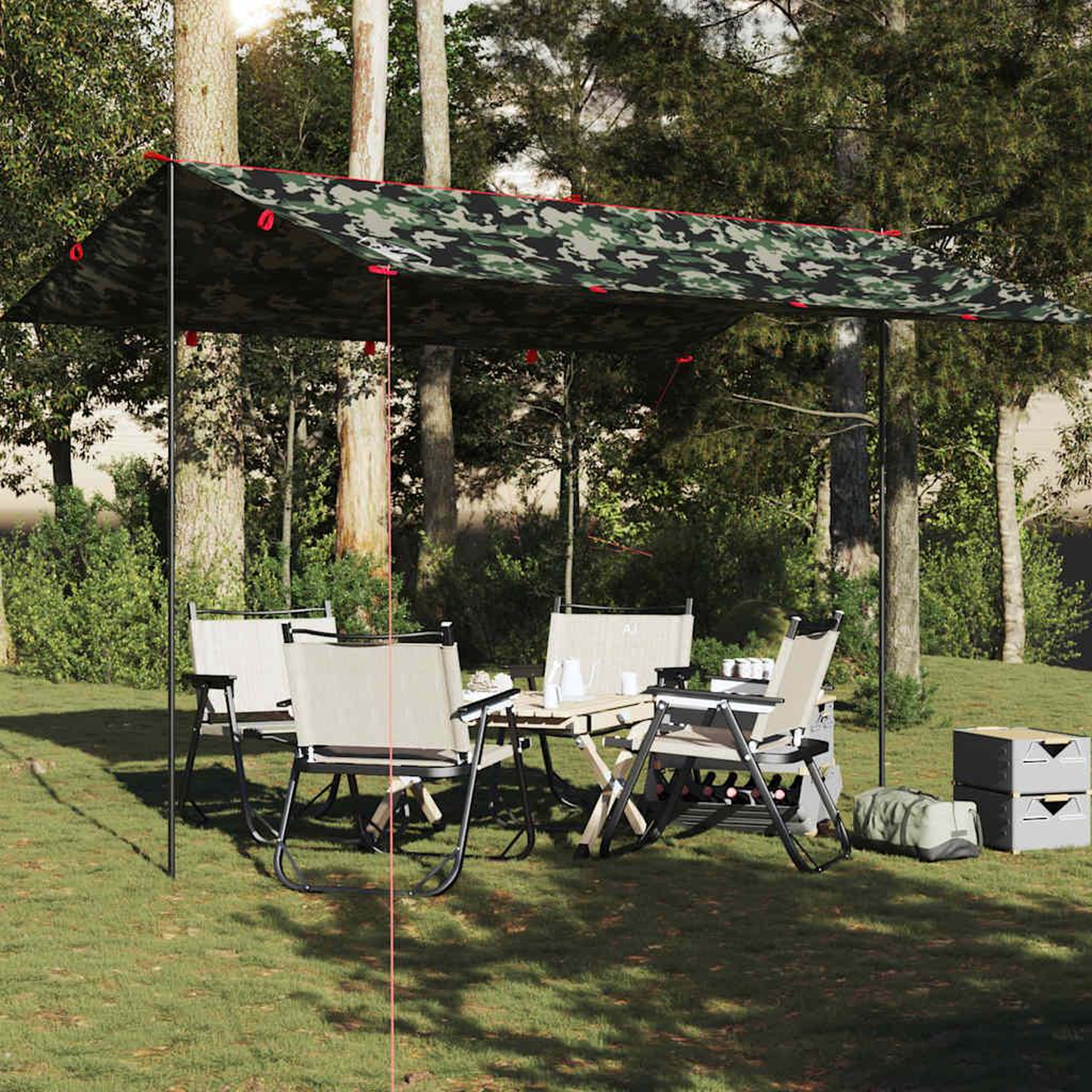 VIDAXL Bache de camping camouflage 406x306 cm impermeable