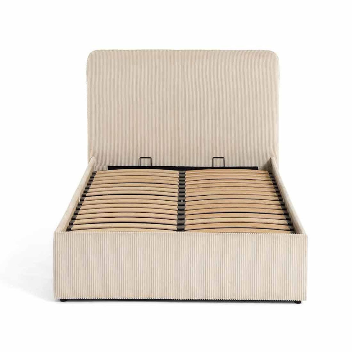 BEST MOBILIER Goyave - lit coffre - 160x200 - en velours côtelé - sommier inclus