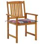 Voir la diapositive 2 : VIDAXL Chaises de jardin avec coussins lot de 8 Bois d'acacia solide
