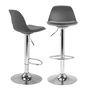 Voir la diapositive 1 : ID MARKET Lot de 2 tabourets de bar KARL design gris