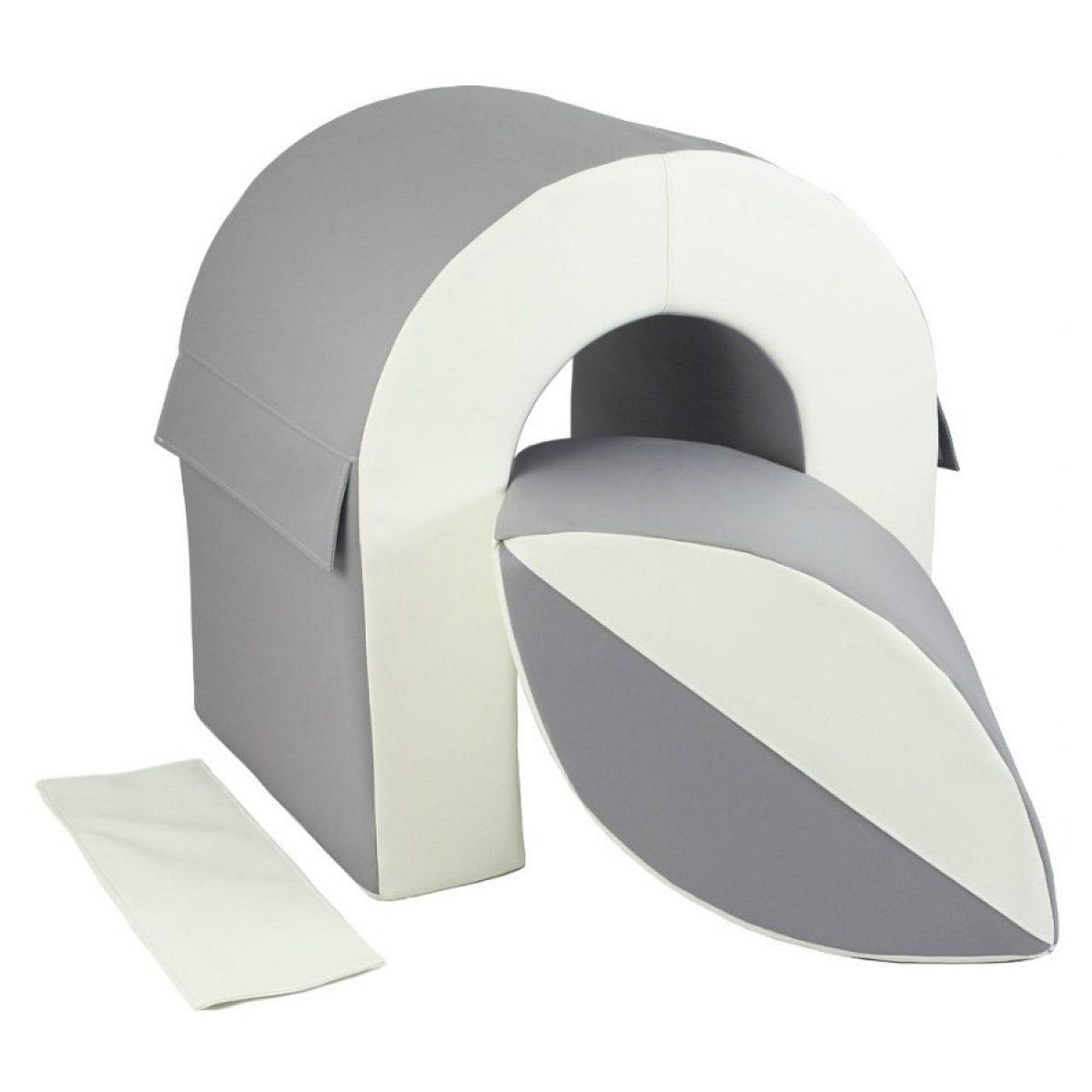 VELINDA Set de 2 blocs en mousse blanc gris